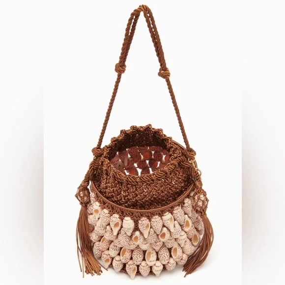 Ulla Johnson Nadia Seashell & crochet bucket bag. NWT. Pristine condition. - Picture 2 of 11